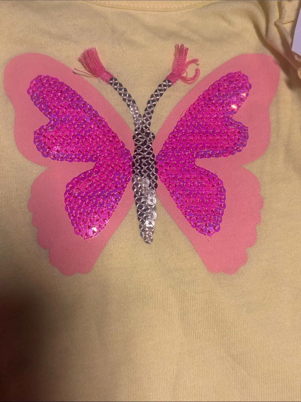 The Children's Place Yellow Butterfly Tank & Purple Shorts